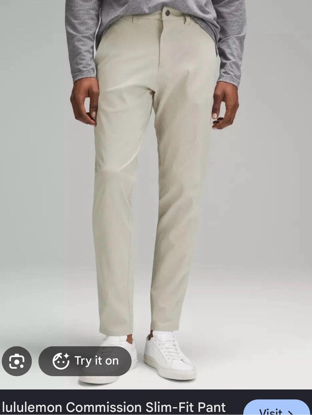 Lululemon Commission Slim-Fit Pant in Stone. Size: Men’s 33x32